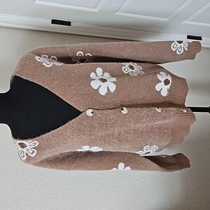 *LAST CHANCE!* Flower Button Down Fuzzy Cardigan